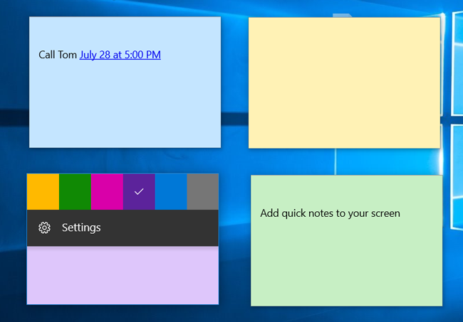 Sticky notes for Windows 10